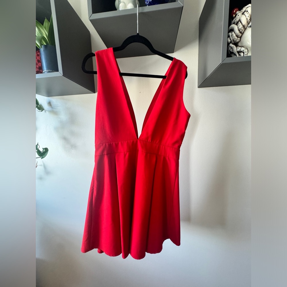 Lucy Paris Vibrant Red Backless Dress